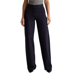 Quince Ultra-Stretch Ponte Wide Leg Pants Trousers Navy Office Work (Size M)